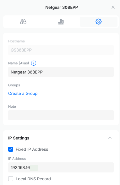 NETGEAR 네트워크 기기들은 Main 네트워크의 고정 IP로 설정하였다.